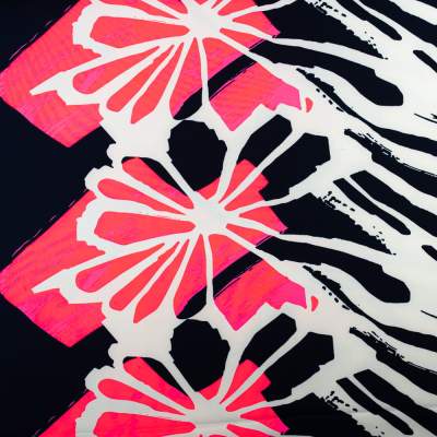 Tkanina Barbie wzór abstrakcyjny kolor granatowy