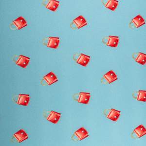 Tkanina Barbie wzór torebki kolor szaro błękitny