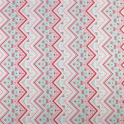 Tkanina Barbie wzór aztecki kolor jasny różowy