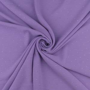 Tkanina American Krepa z cyrkoniami kolor jasny fioletowy