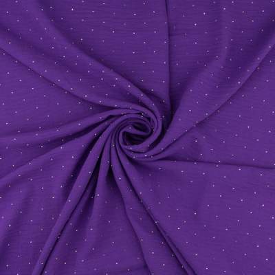 Tkanina American Krepa z cyrkoniami kolor fioletowy