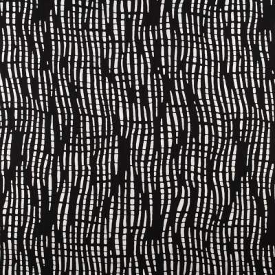 Tkanina Wiskoza – wzór podłużne cętki, kolor czarny