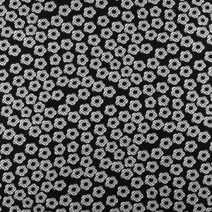 Tkanina Wiskoza – wzór kwiaty, kolor czarny