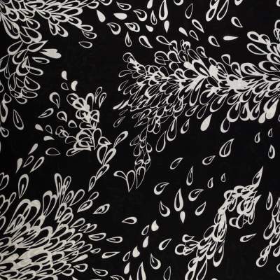 Tkanina Wiskoza wzór abstrakcyjny kolor czarny