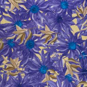 Tkanina Wiskoza – wzór kwiaty, kolor fioletowy