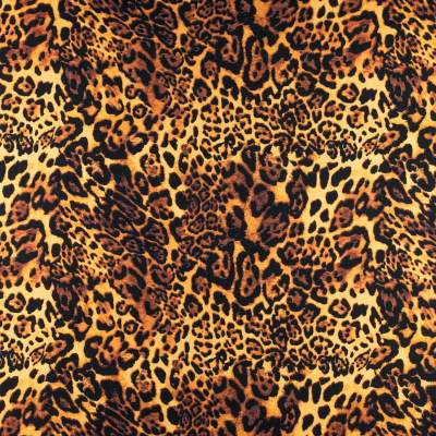 Dresówka pętelka wzór panterka odcienie brązu