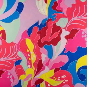 Tkanina Wiskoza Twill – wzór kolorowe liście