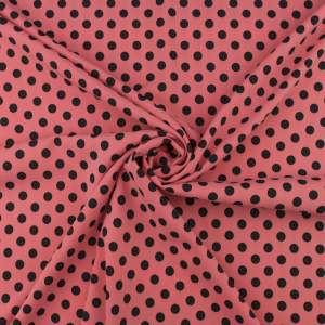 Tkanina Silki groszki łososiowy różowy