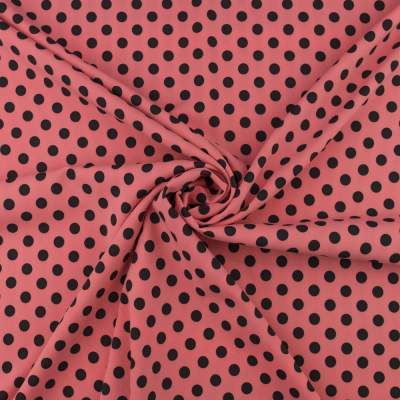 Tkanina Silki groszki łososiowy różowy