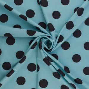 Tkanina Silki grochy jasny turkusowy