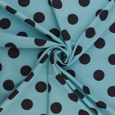 Tkanina Silki grochy jasny turkusowy