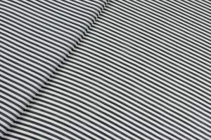 Tkanina szyfon wzór pasy białe, czarne