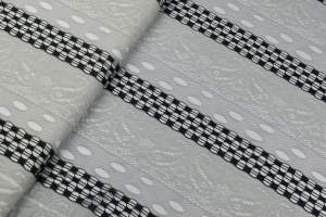 Koronka stabilna wzór paisley szary i czarny