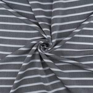 Tkanina Wiskoza – wzór w pasy, czarny melanż