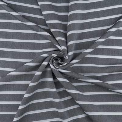 Tkanina Wiskoza – wzór w pasy, czarny melanż
