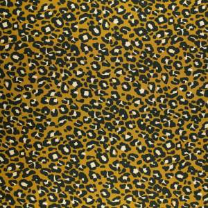 Tkanina Wiskoza – wzór panterka, kolor oliwkowy