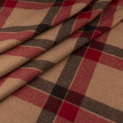 Wełna płaszczowa krata beżowy