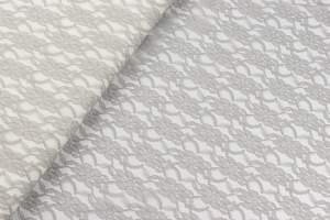 Koronka elastyczna wzór kwiaty szary