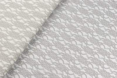 Koronka elastyczna wzór kwiaty szary