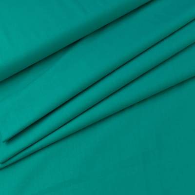 Bawełna Popelina Organiczna ciemny zielono turkusowy