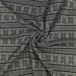 Dzianina swetrowa szlaczek szaro czarny