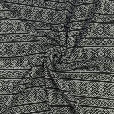 Dzianina swetrowa szlaczek szaro czarny