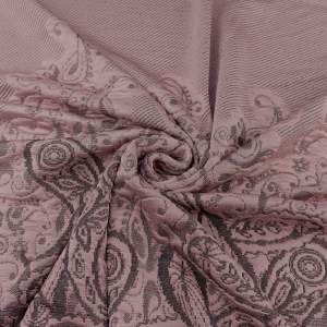 Dzianina żakardowa paisley ciemny brudny różowy KUPON