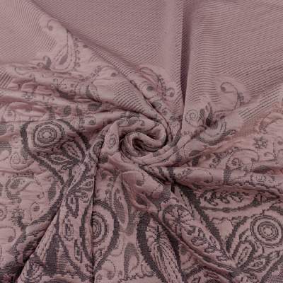 Dzianina żakardowa paisley ciemny brudny różowy KUPON