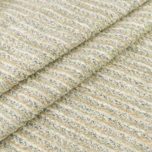 Dzianina swetrowa w prążki beżowo ecru