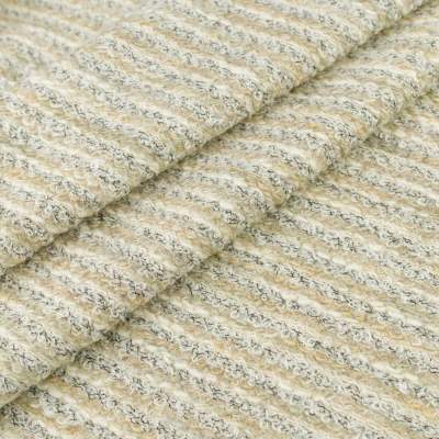 Dzianina swetrowa w prążki beżowo ecru