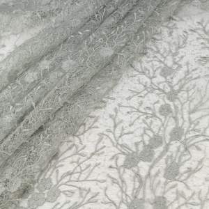 Koronka z cekinami szary