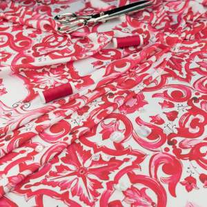 Szyfon jedwabny majolica różowy