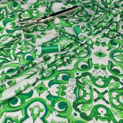 Szyfon jedwabny majolica zielony