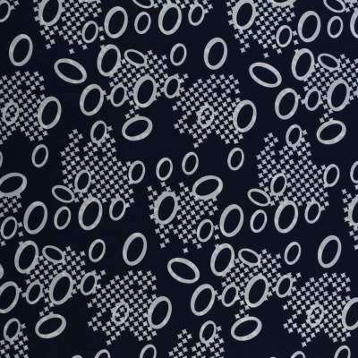 Tkanina Krepa elipsa granatowy