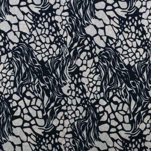 Tkanina Krepa cętki granatowy