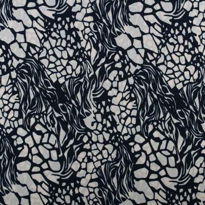 Tkanina Krepa cętki granatowy