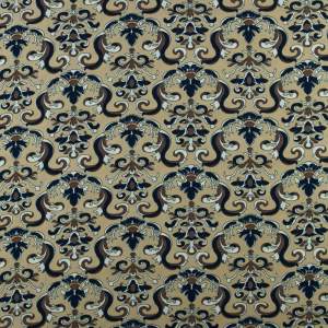 Tkanina Krepa ornamenty beżowy
