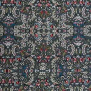 Tkanina Krepa kwiaty szary