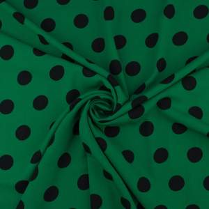 Tkanina Krepa grochy zielony