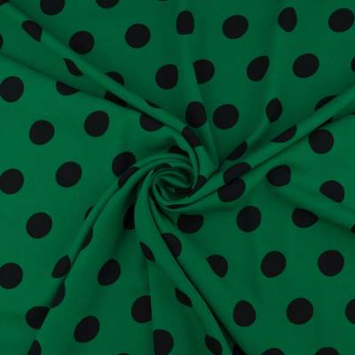 Tkanina Krepa grochy zielony