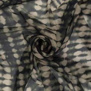 Jedwab naturalny - szyfon kolor beżowo czarny