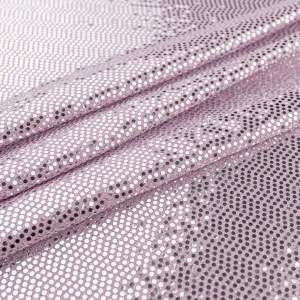 Dzianina na sukienki wzór błyszczące groszki kolor jasny fioletowy