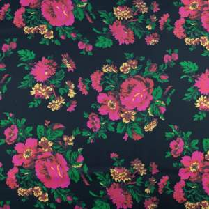 Szyfon Jedwabny wzór ludowy czarny