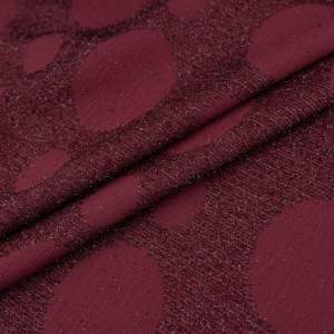 Tkanina żakardowa grochy bordowy