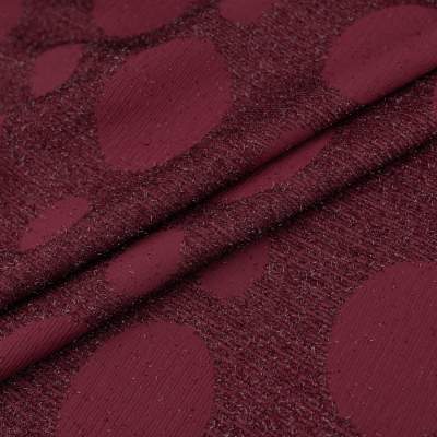 Tkanina żakardowa grochy bordowy