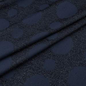 Tkanina żakardowa grochy granatowy