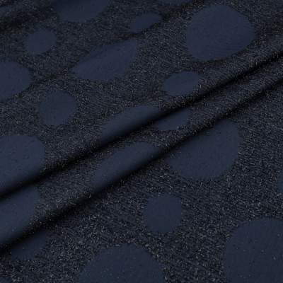 Tkanina żakardowa grochy granatowy