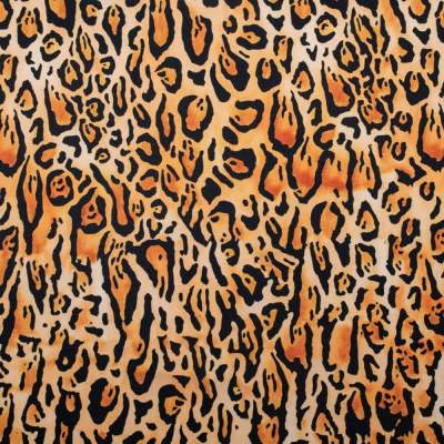 Dzianina Jersey ity wzór panterka kolor brązu