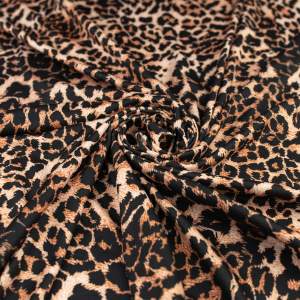 Dzianina ITY wzór panterka beżowo czarny