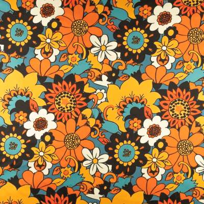 Dzianina ITY Kimo kwiaty pomarańczowy